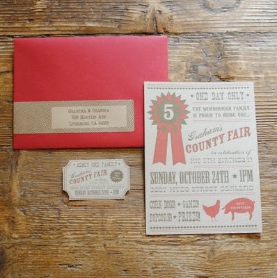 County Fair Birthday Party Ticket Insert