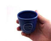 Blue Mustache Cup - MiriHardyPottery