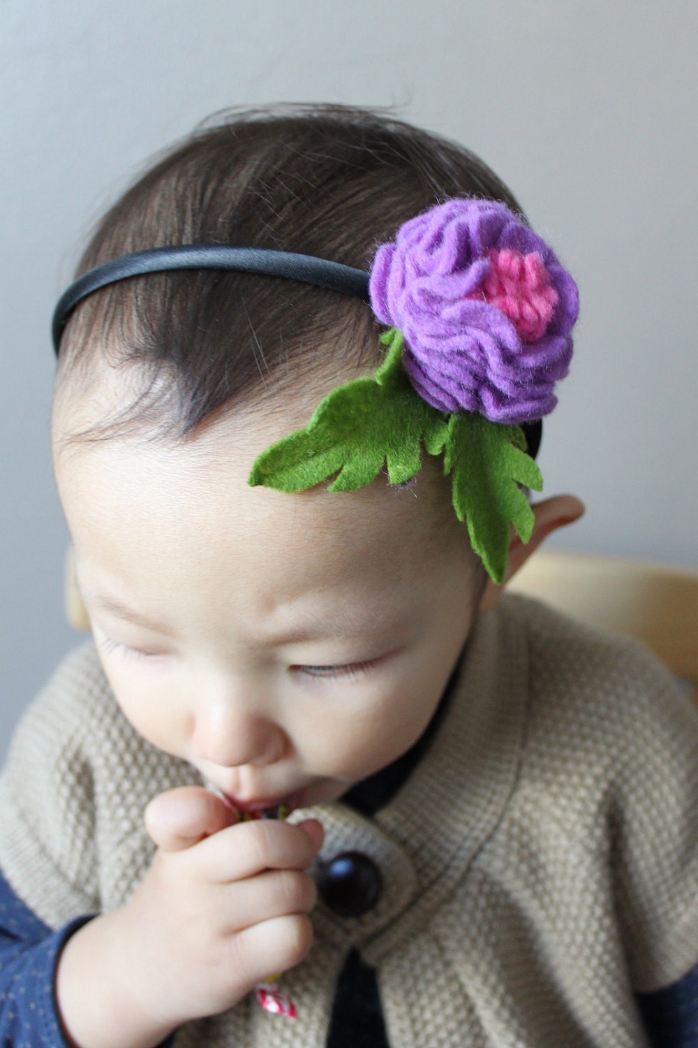 Beautiful headband for children or adult in felt /Serre-tête enfant ou adulte avec feutrine