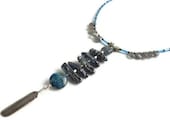 Sterling Silver Feather Necklace Labradorite Fresh Water Pearl Kyanite Pyrite Lapis Lazuli Women's Healing Gemstone Jewelry Natural Stone