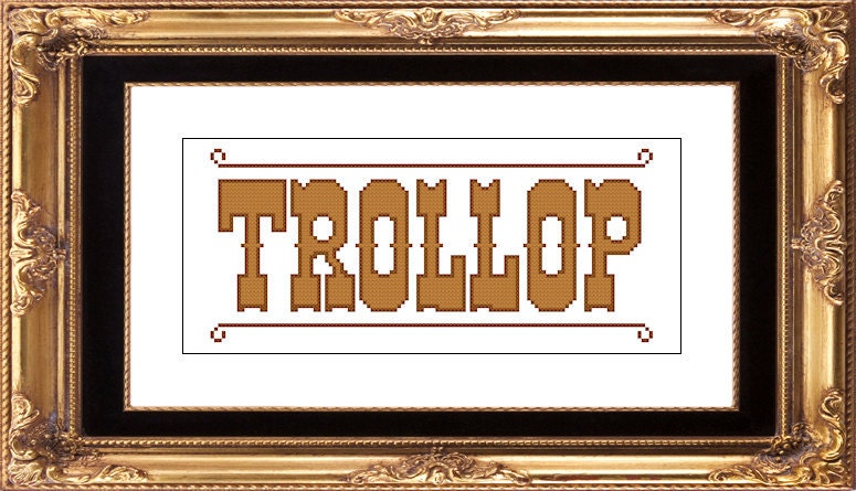 Trollop old west PDF counted cross stitch pattern 8X10