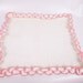 Vintage White Crochet Doily Pink Ruffles Standup Ruffle Edge Vanity Dresser Linen