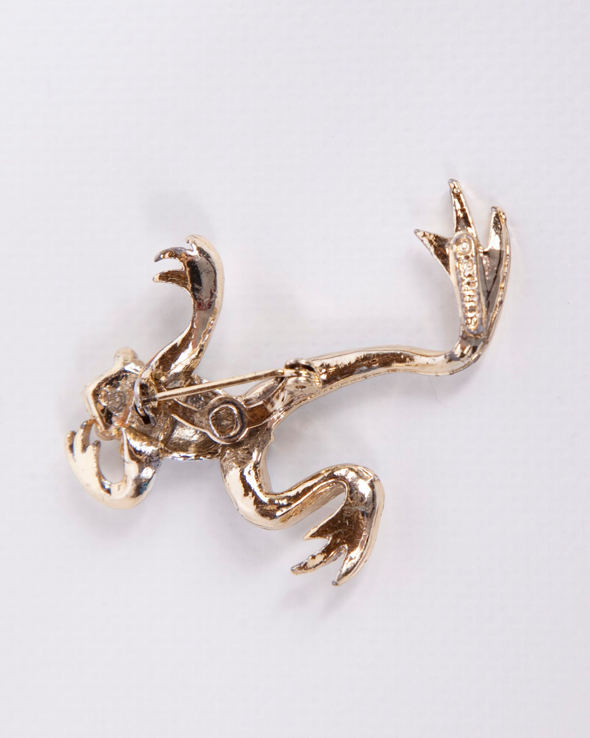 Vintage Gerrys Frog Brooch Blue Enamel Leaping Frog Pin Costume Jewelry