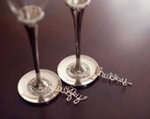 Couples Gift Ideas, Wine Lover, Hubby Wifey Drink Charms, As Seen on Emmaline Bride