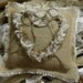 Burlap ring bearer wedding pillow, wedding pillow, country chic wedding, rustic wedding