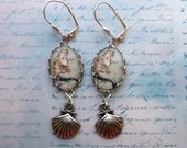 Little Mermaid & Sea Shell Drop Fantasy Earrings