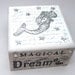 On Sale - Mermaid Trinket Box in Silver & White with Stars, Sparkly Altered Art