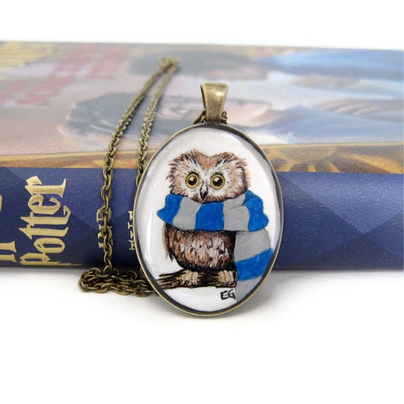 Harry Potter Jewelry, Ravenclaw Necklace, Owl Jewelry, Hogwarts House