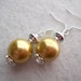 Pearl Earrings Dangle Golden Yellow Chunky Gold Pearls