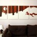 Red Fox Painting - Animal Silhouette Nursery Art - Red White & Black - Winter Christmas Snow Forest Wall Art 18 x 24 (Set of 4)