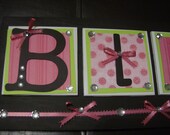 Customized Nursery Name Sign Plaque - Personalized Name Sign - Wall Hanging - Baby Kids Personalized Customized Name Plaque Art