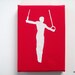 Gymnast Print Stretched on Canvas White on Red
