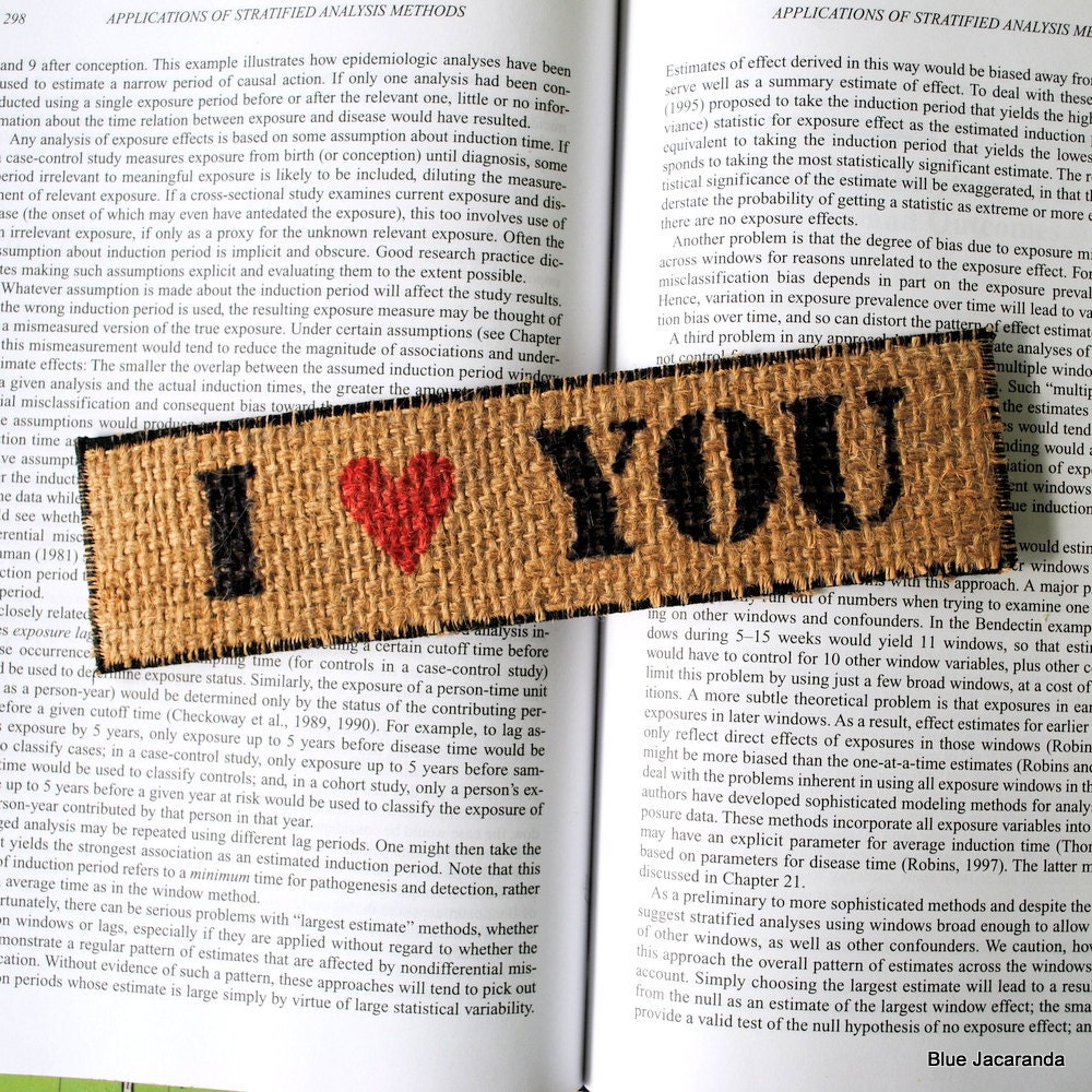 Father's Day Gift - Personalized Burlap Bookmark - Upcycled Coffee Sack - Eco Friendly