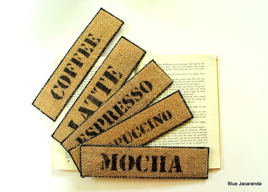 Father's Day Gift - Personalized Burlap Bookmark - Upcycled Coffee Sack - Eco Friendly