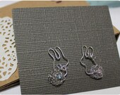 Lovers Rabbit - Earrings, wire with crystal beads