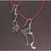 Cat and Mouse Earring- Sterling Silver, Crystal beads