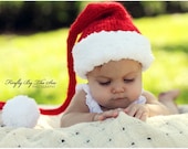 Christmas Baby Santa hat, perfect newborn holiday photo prop and  warm everyday use hat.