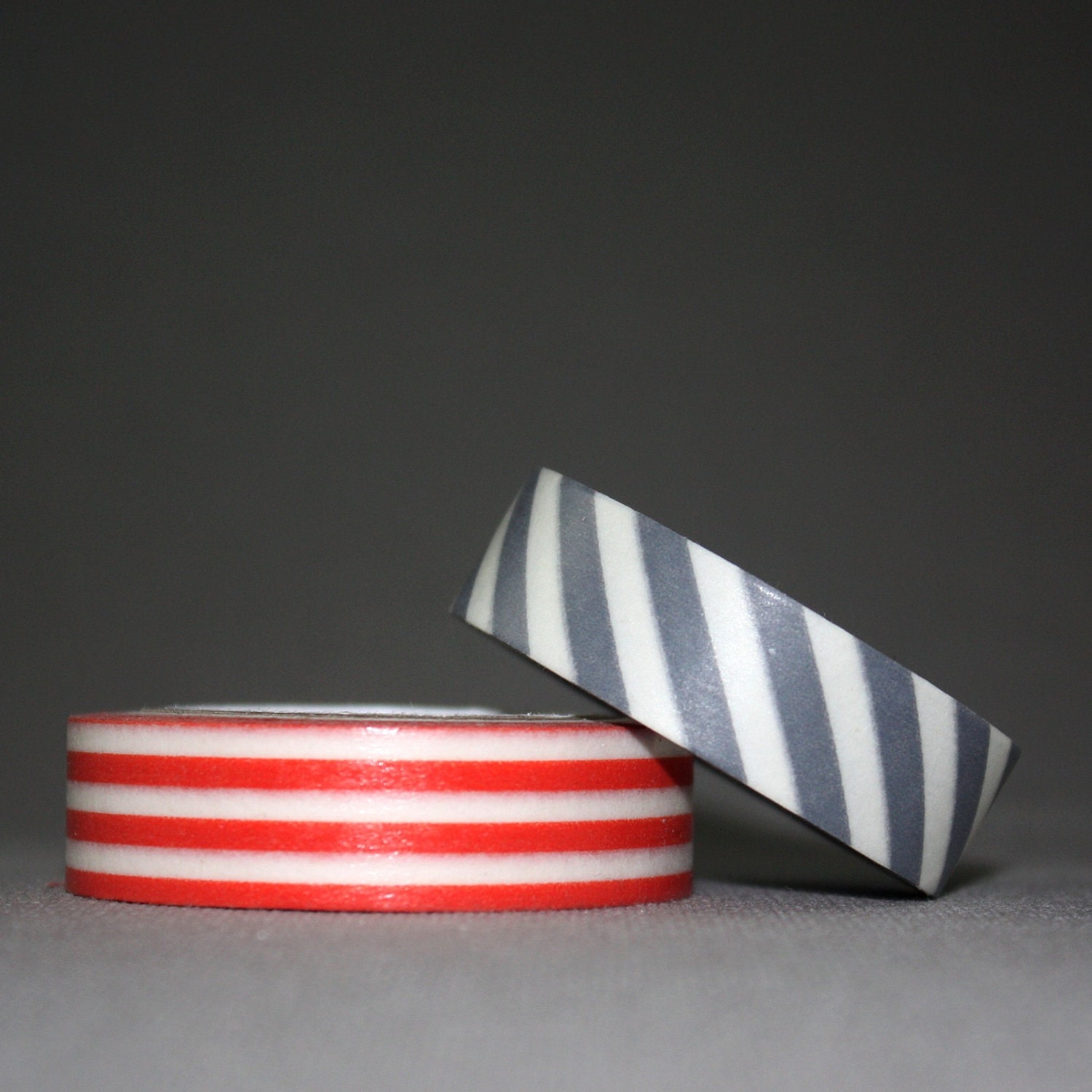 Japanese washi tape red and grey stripes