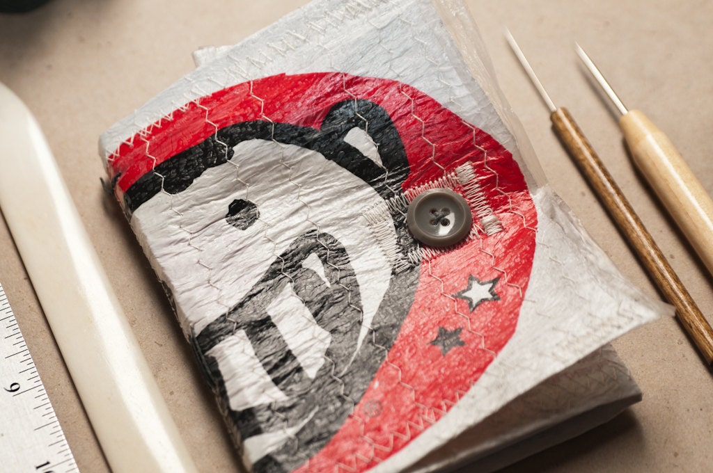 Custom Upcycled Plastic Bag Sketchbook or Journal - (Made To Order)