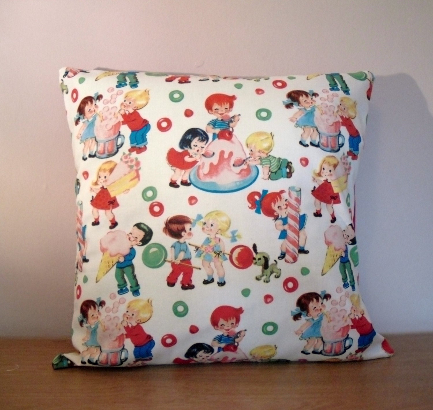 Cushion Cover made with Michael Miller Candy Shop Fabric