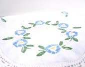 Blue Flower Dresser Scarf