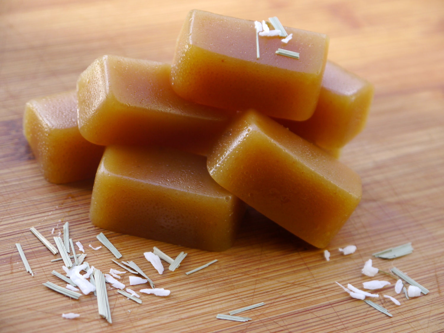 Vegan Organic Lemongrass Coconut Caramels