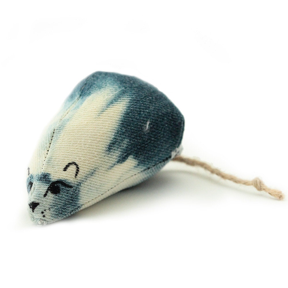 Hand Made Catnip Mouse, Hippie Style