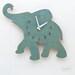 The "Baby Turquoise / Teal Elephant" designer wall mounted clock from LeLuni