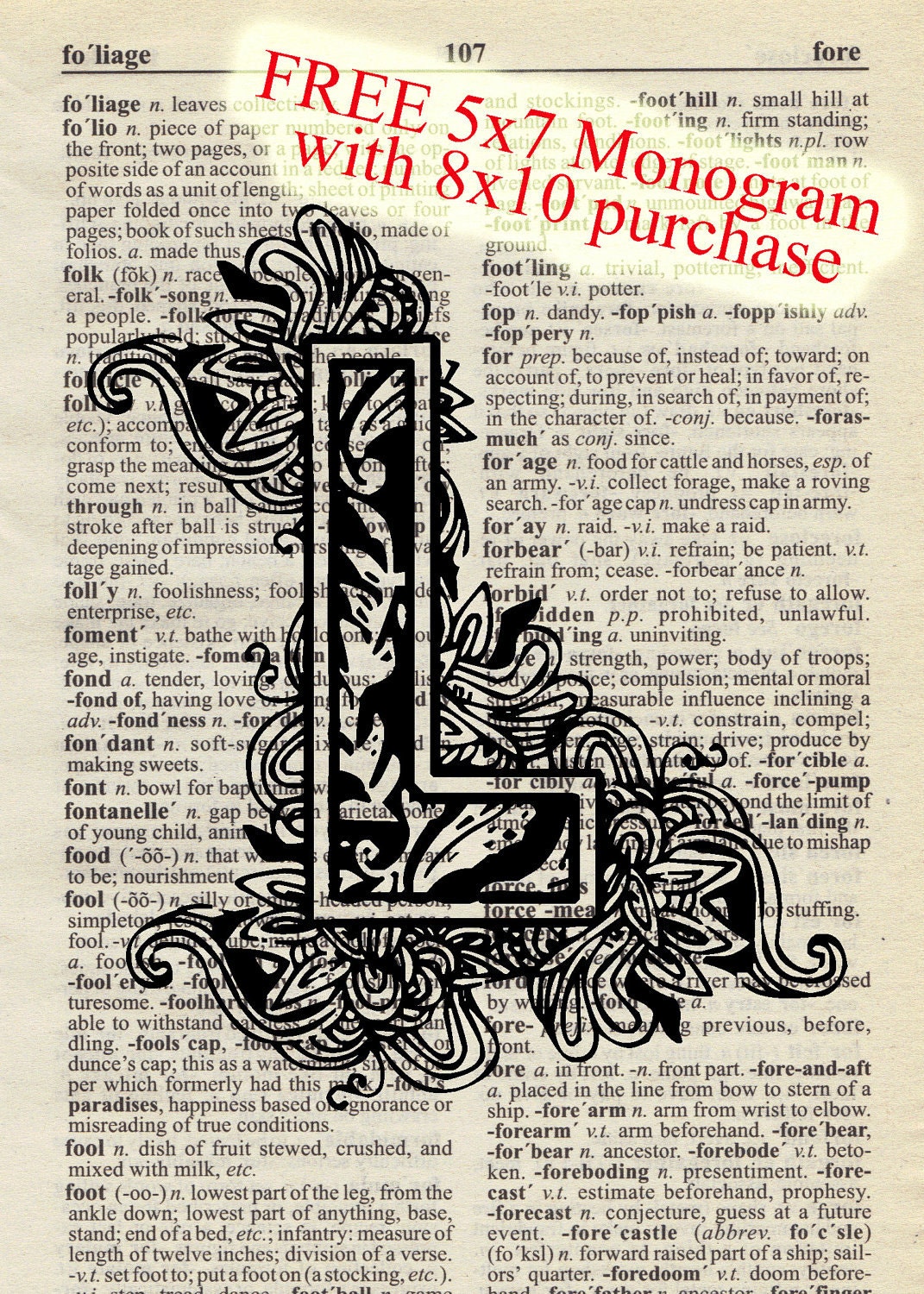 Vintage Dictionary Keep Calm & Pretend it's On the Lesson Plan Print - plus FREE 5x7 monogram