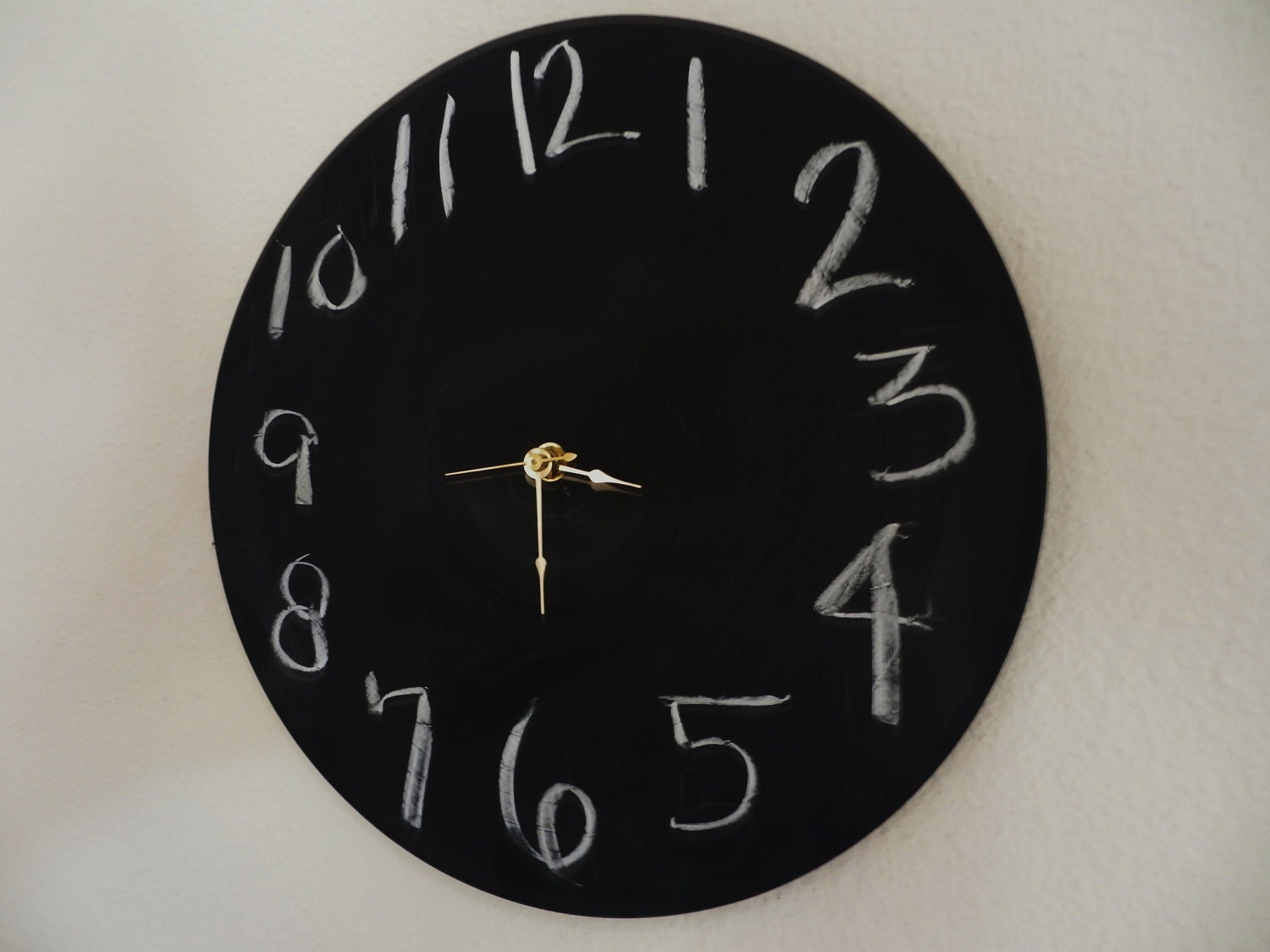 Chalkboard Clock, Decor and Housewares, Home and Living, Home Decor, Record Clock, Wall Clock, Unique Gift