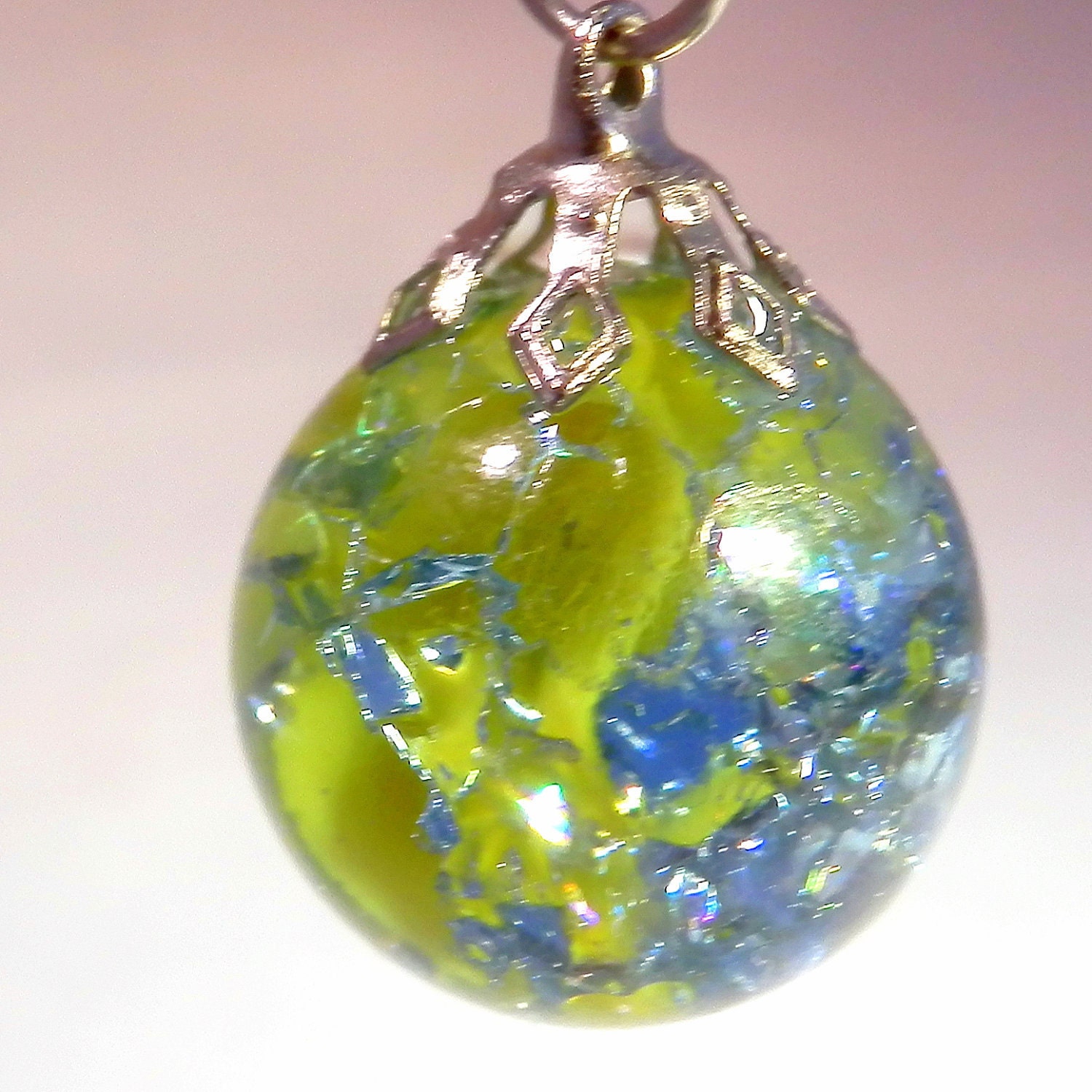 Fried Marble Pendant And Necklace,  Jewelry, Pendant, Necklace, Eclectic Jewelry, Unique Marble Jewelry, Shattered Marble