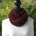 Infinity Eternity Cowl Neck Warmer Scarf Garnet Burgundy Soft Cluster Crochet MADE TO ORDER