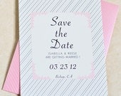 Pink Modern Vintage Wedding Save The Date Cards