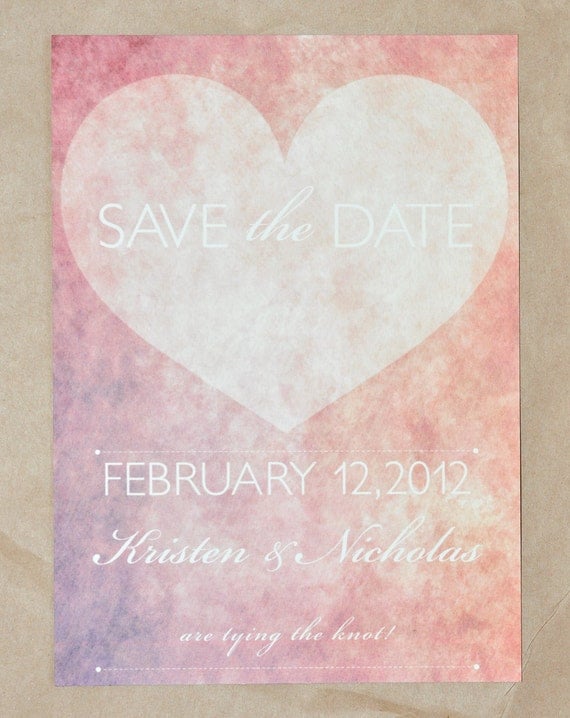 Pink Purple Vintage Wedding Save The Date Cards - Nicholas