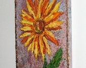 SCULPTURE on canvas REALISTIC mixed media ORIGINAL  painting   vibrant  11 x 14inch flower