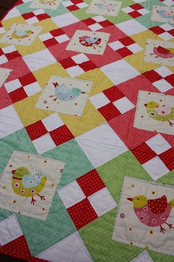 Sweet Little Birdie Cot Quilt