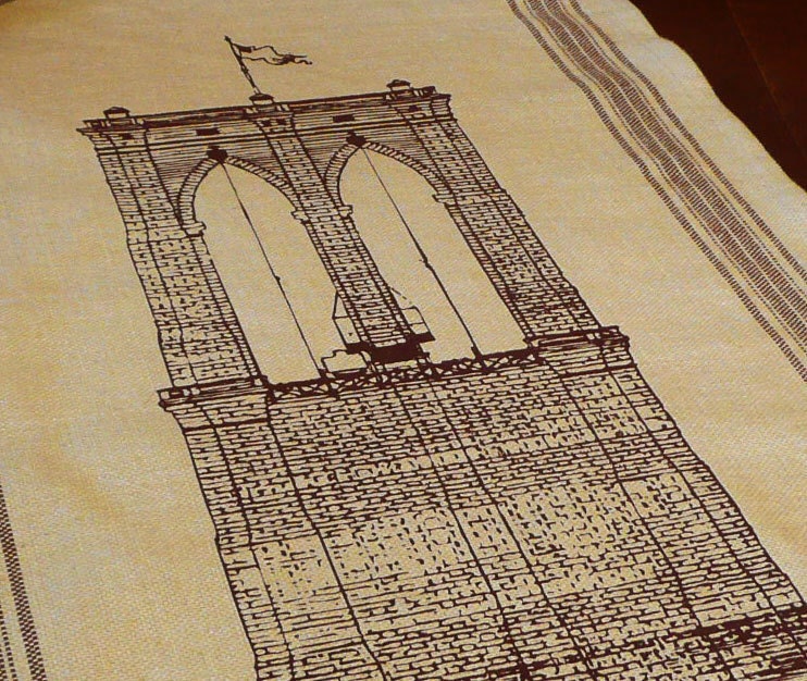 Linen Brooklyn Bridge Tea Towel