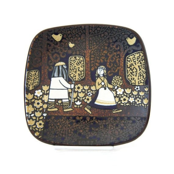 RESERVED Vintage Arabia Finland Kalevala Plate 1977 Raija Uosikkinen