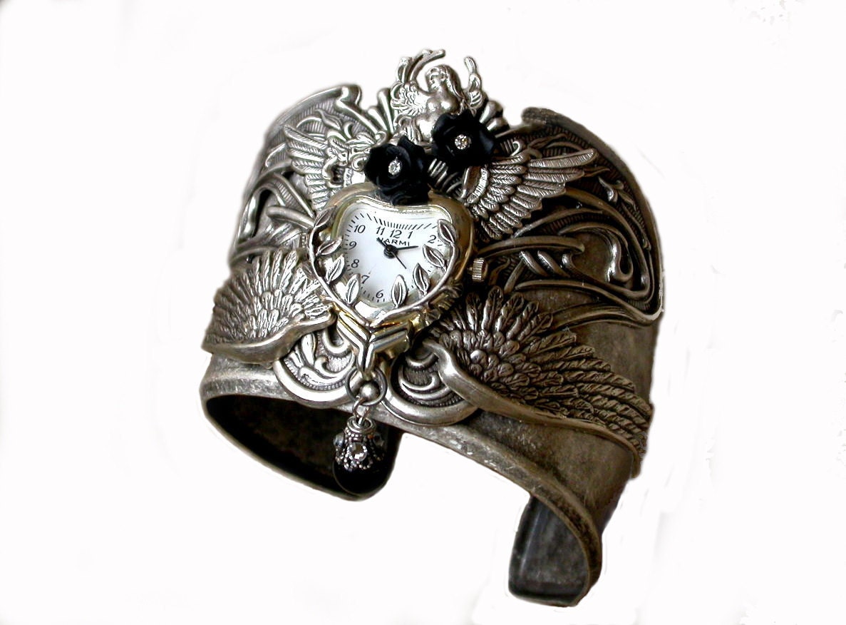 Steampunk Watch - Gothic Women's Cuff Watch - Gothic Jewelry
