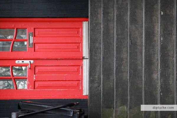 Red Door Urban Reykjavik Iceland Stairs Diptych (4" x 6" Fine Art Photo Print)
