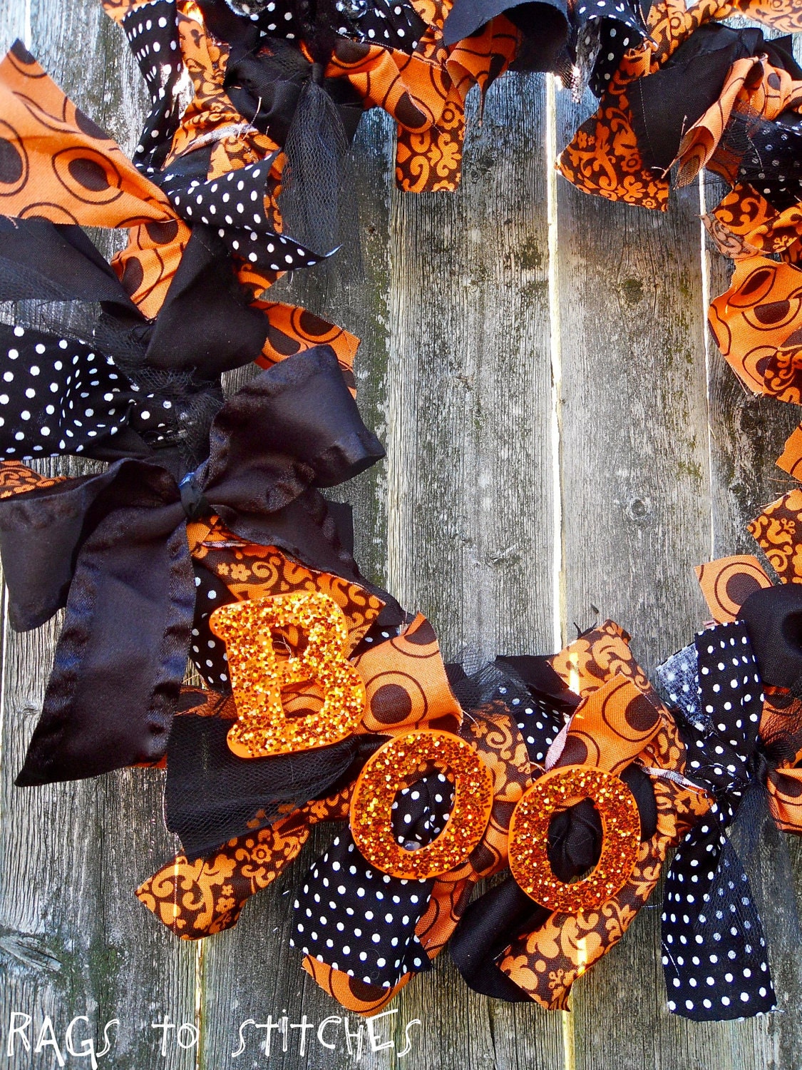 Halloween BOO Rag Wreath