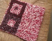 Pot Holder, 7.5" x 8" Square Trivet, Primitive Decor, Log Cabin