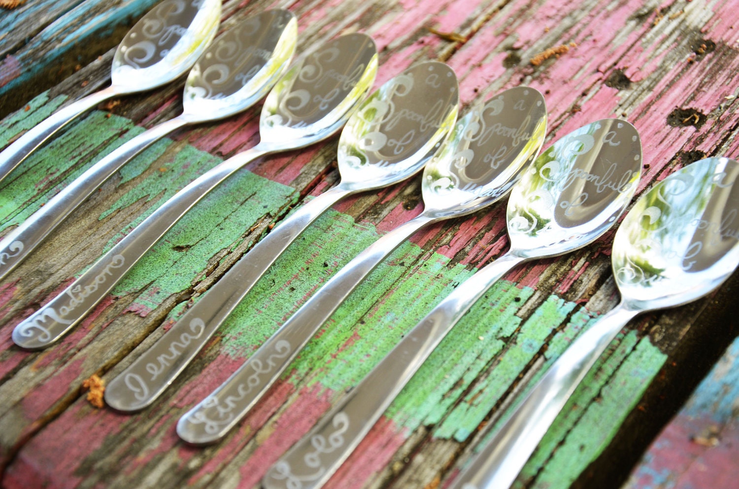 25- PERSONALIZED Party/Shower Favors- Mary Poppins- A Spoonful of Sugar... Hand Engraved Tea Spoon
