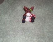 Donkey Christmas ornament  with candy cane