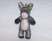 Donkey ornament, polymer clay