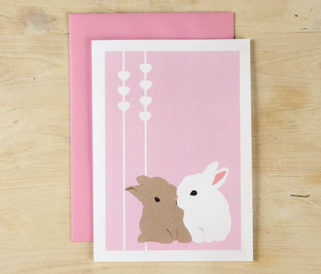 Blank Card -  Bunny Kiss