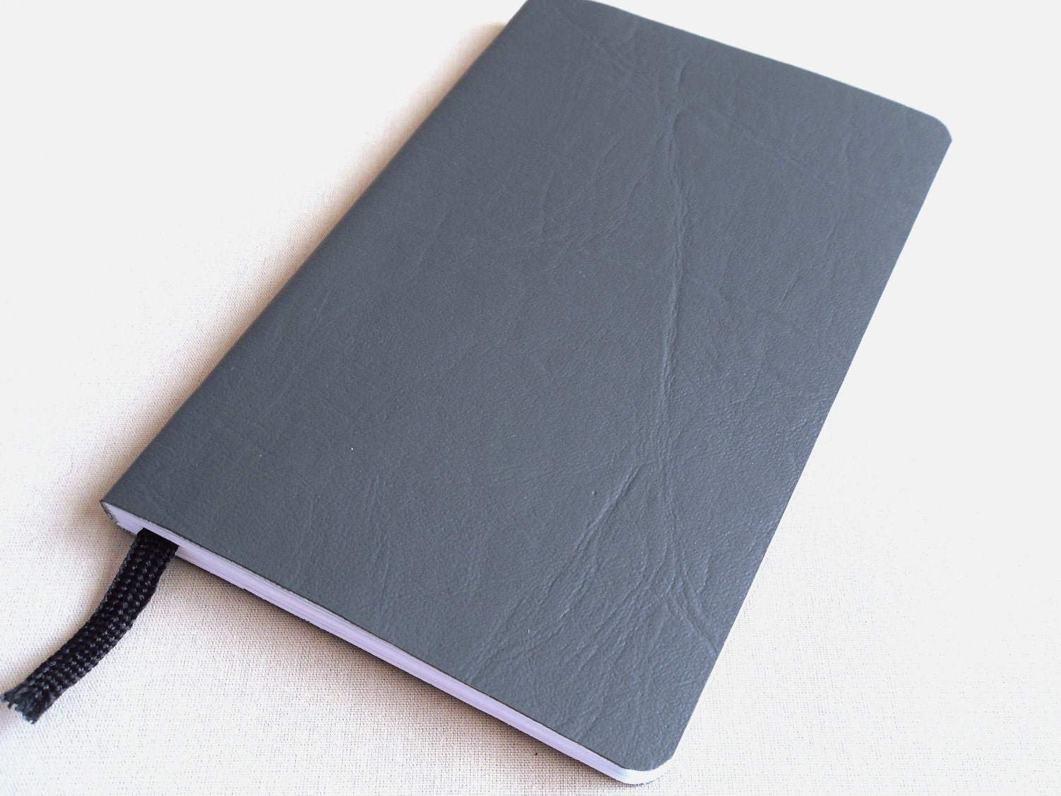 POCKET Journal Grey Faux Leather Soft-cover, Handbound
