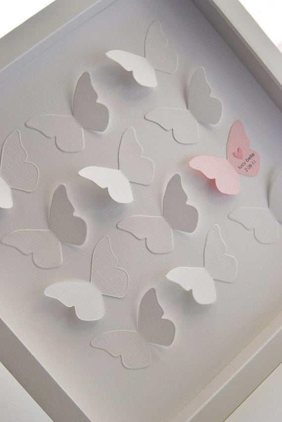 Personalized Baby gift -  Framed 3D Shadow Box