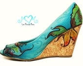 Hand Painted Shoes- Koi Fish Design- Beach Wedding Shoes- Design Only