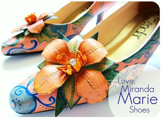 Hand Painted Bridal Shoes Fall Leaf